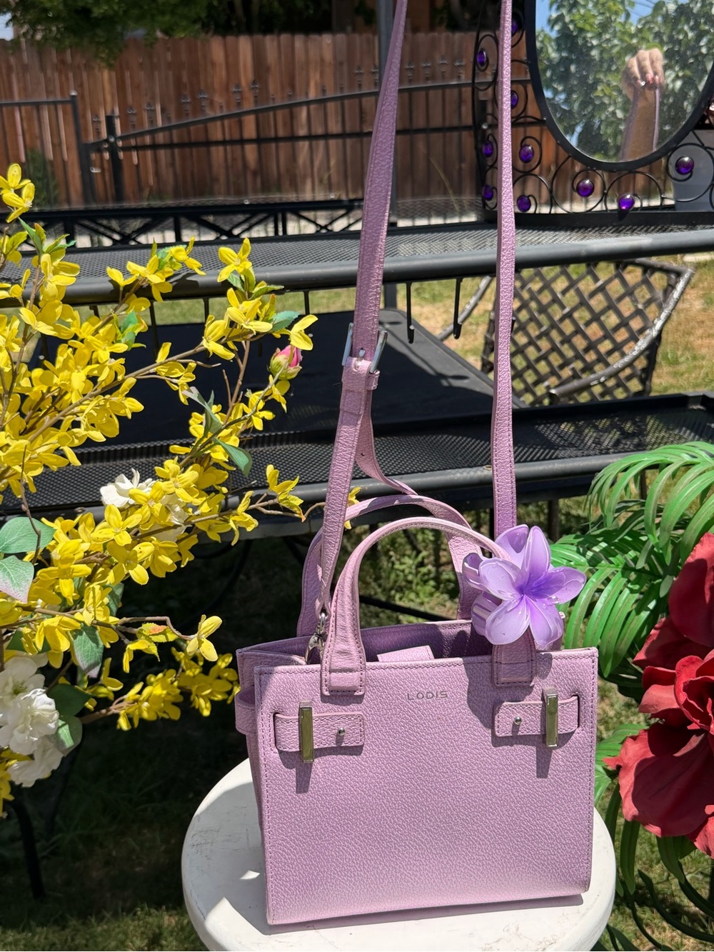 Othr Lavender Top-Handle Satchel with Detachable Strap - Picture 5 of 6